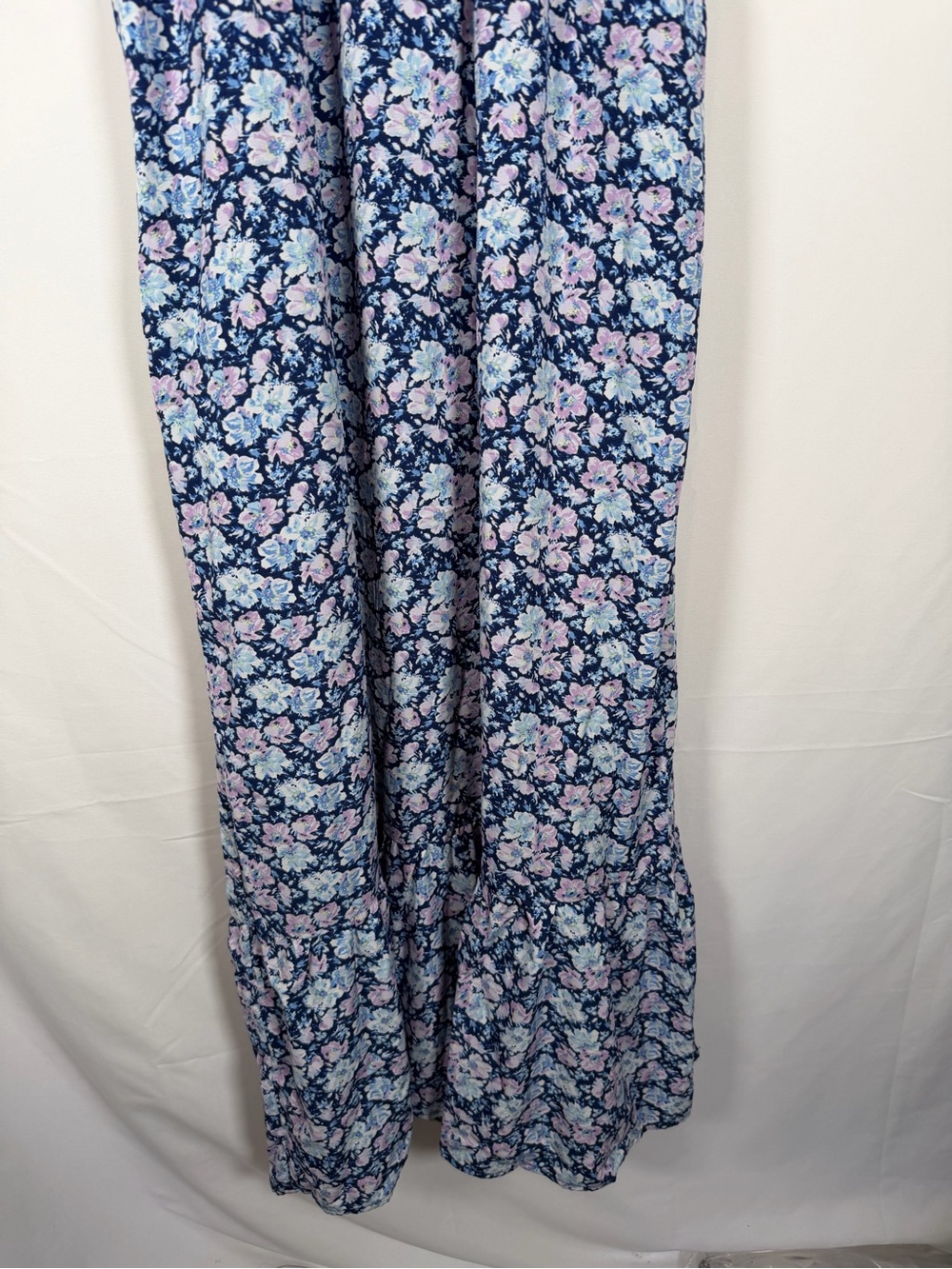 Wedding Guest, Graduation Dress Blue and Pink Babydoll Floral Maxi Dress - Picture 3 of 9